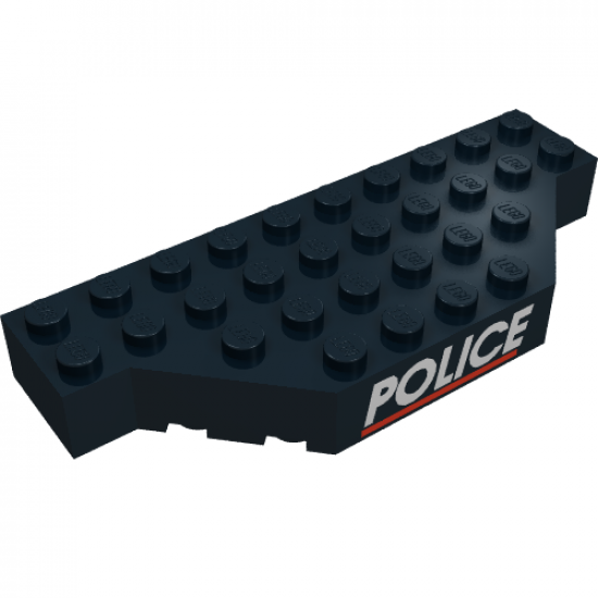 Brick, Modified 4 x 10 with Cut Corners and White 'POLICE' Red Line Pattern