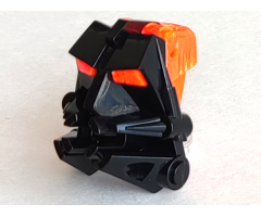 Bionicle Head Connector Block 3 x 4 x 1 2/3 with Trans-Neon Orange Bionicle Head Connector Block Eye/Brain Stalk (32553 / 32554)