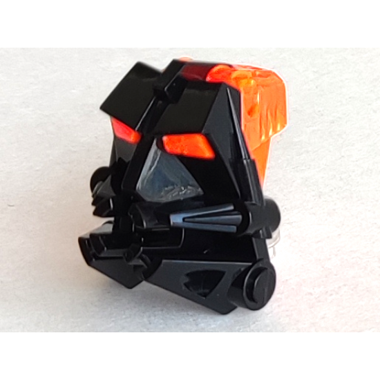 Bionicle Head Connector Block 3 x 4 x 1 2/3 with Trans-Neon Orange Bionicle Head Connector Block Eye/Brain Stalk (32553 / 32554)