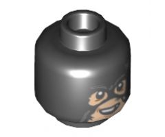 Minifigure, Head Balaclava with Light Nougat Face, Smile Missing Tooth Pattern - Hollow Stud