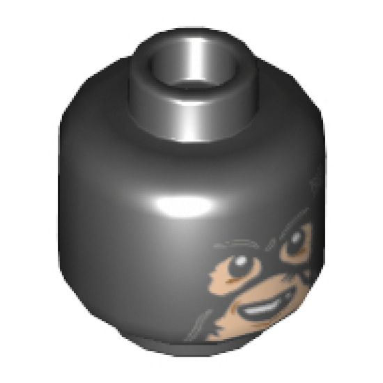 Minifigure, Head Balaclava with Light Nougat Face, Smile Missing Tooth Pattern - Hollow Stud