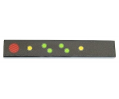 Tile 1 x 6 with Red Light, 4 Lime and 2 Yellow Dots on Black Background Pattern Model Right Side (Sticker) - Set 42054