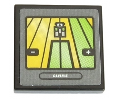 Tile 2 x 2 with 'CLAAS' and Tractor Screen Pattern (Sticker) - Set 42054