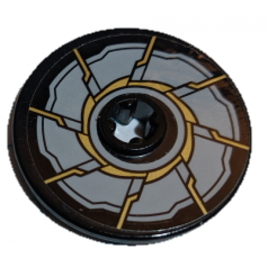 Technic, Disk 3 x 3 with Gold Blade Pattern (Sticker) - Set 76097