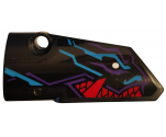 Technic, Panel Fairing # 3 Small Smooth Long, Side A with Medium Azure, Red and Dark Purple Dragon Head Pattern (Sticker) - Set 70642