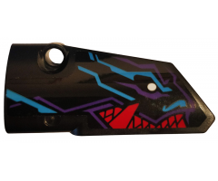 Technic, Panel Fairing # 3 Small Smooth Long, Side A with Medium Azure, Red and Dark Purple Dragon Head Pattern (Sticker) - Set 70642