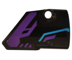 Technic, Panel Fairing # 2 Small Smooth Short, Side B with Dark Purple and Medium Azure Pattern (Sticker) - Set 70642