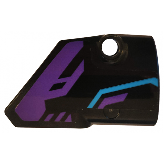 Technic, Panel Fairing # 2 Small Smooth Short, Side B with Dark Purple and Medium Azure Pattern (Sticker) - Set 70642