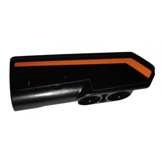 Technic, Panel Fairing #22 Very Small Smooth, Side A with Orange Stripe on Black Background Pattern (Sticker) - Set 42038