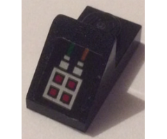 Slope 45 2 x 1 with 2/3 Cutout with Cables and Red Buttons Pattern (Sticker) - Set 70605