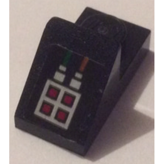 Slope 45 2 x 1 with 2/3 Cutout with Cables and Red Buttons Pattern (Sticker) - Set 70605