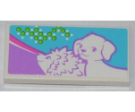 Tile 2 x 4 with Hedgehog and Dog Pattern (Sticker) - Set 3188