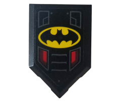 Tile, Modified 2 x 3 Pentagonal with Batman Logo Pattern (Sticker) - Set 76116