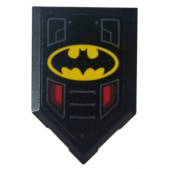 Tile, Modified 2 x 3 Pentagonal with Batman Logo Pattern (Sticker) - Set 76116