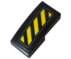 Slope, Curved 2 x 1 with Black and Yellow Danger Stripes Pattern (Sticker) - Set 76116