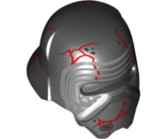 Minifigure, Headgear Helmet SW Kylo Ren with Red Scratches Pattern