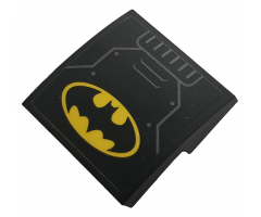 Slope, Curved 2 x 2 with Hull Plates and Yellow Batman Logo Pattern (Sticker) - Set 76118