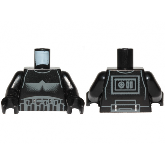 Torso SW Armor Shadow Trooper, Short Line on Back Pattern / Black Arms / Black Hands