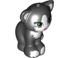 Cat, Friends / Elves, Sitting with Lime Eyes, Dark Pink Nose and White Patches Pattern (Felix / Lucifer)