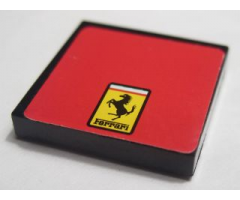 Tile 2 x 2 with Ferrari Logo Small Rectangular Pattern (Sticker) - Set 8652