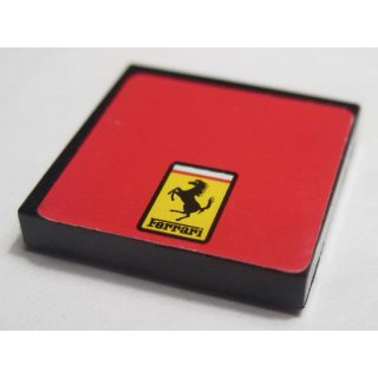 Tile 2 x 2 with Ferrari Logo Small Rectangular Pattern (Sticker) - Set 8652