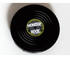 Tile, Round 2 x 2 with Vinyl Record 'MONSTER ROCK' Pattern (Sticker) - Set 10228