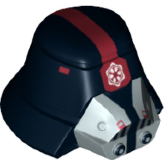 Minifigure, Headgear Helmet SW Sith Trooper with Red Stripe Narrow, Breathing Mask and Imperial Logo Pattern