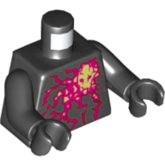 Torso Ninjago Red Energy Pattern (NRG Cole) / Black Arms / Black Hands