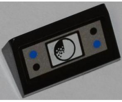 Slope 30 1 x 2 x 2/3 with Black and Blue Buttons and Radar Pattern (Sticker) - Set 7287