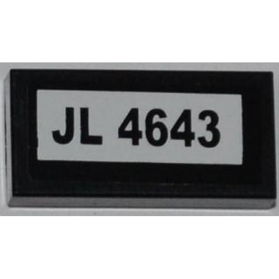 Tile 1 x 2 with 'JL 4643' Pattern (Sticker) - Set 4643