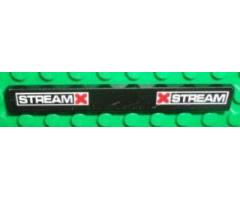 Tile 1 x 8 with 'STREAM' and Red 'X' Pattern on Both Ends (Sticker) - Set 8492