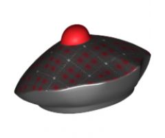 Minifigure, Headgear Hat, Scottish Tam o'Shanter with Red and White Tartan Pattern