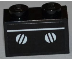 Brick 1 x 2 with White Line and Oven Knobs Pattern (Sticker) - Set 3833