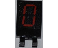 Tile, Modified 2 x 3 with 2 Clips with Red '0' Digital Display Pattern (Sticker) - Set 3368