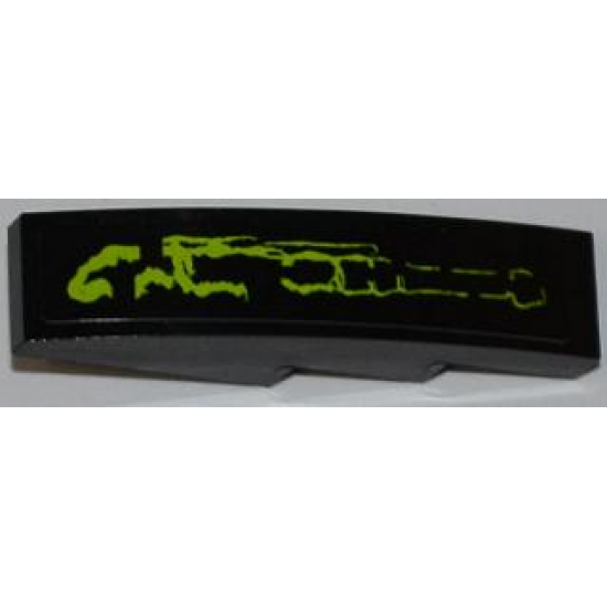 Slope, Curved 4 x 1 with Lime Lines Pattern Model Right (Sticker) - Set 8079