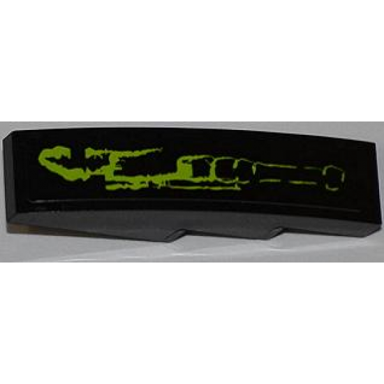 Slope, Curved 4 x 1 with Lime Lines Pattern Model Left (Sticker) - Set 8079