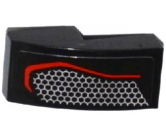 Slope, Curved 2 x 1 with Taillight with Hexagonal Mesh Pattern Model Left Side (Sticker) - Set 75909