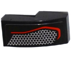 Slope, Curved 2 x 1 with Taillight with Hexagonal Mesh Pattern Model Right Side (Sticker) - Set 75909