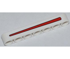 Technic, Liftarm 1 x 7 Thick with Red Line Pattern (Sticker) - Set 42011