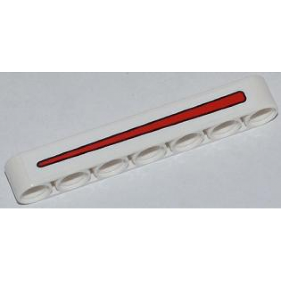 Technic, Liftarm 1 x 7 Thick with Red Line Pattern (Sticker) - Set 42011