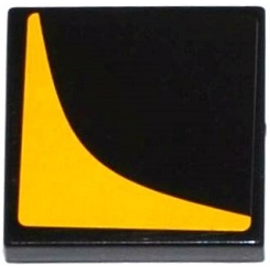 Tile 2 x 2 with Groove with Bright Light Orange Corner Pattern Model Right Side (Sticker) - Set 75909