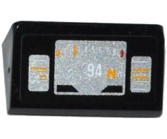 Slope 30 1 x 2 x 2/3 with Silver and Bright Light Orange Speedometer Pattern (Sticker) - Set 75909