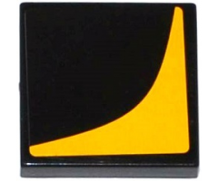 Tile 2 x 2 with Groove with Bright Light Orange Corner Pattern Model Left Side (Sticker) - Set 75909