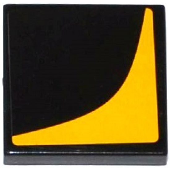 Tile 2 x 2 with Groove with Bright Light Orange Corner Pattern Model Left Side (Sticker) - Set 75909