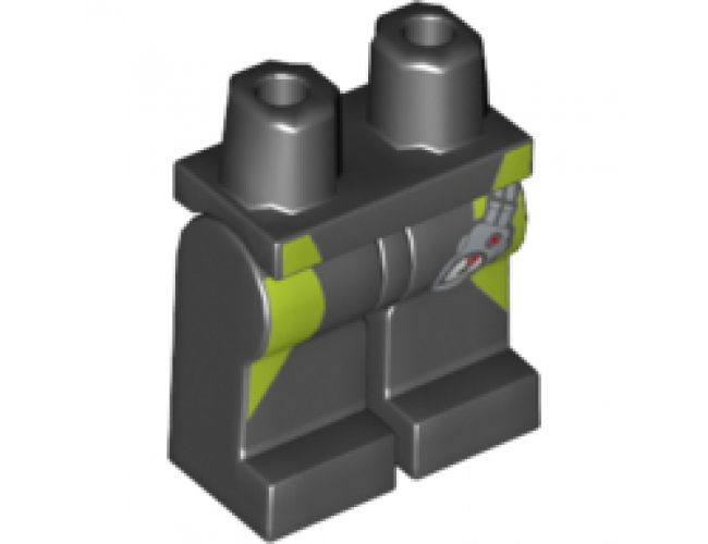 Hips and Legs with Lime Green Stripes on Sides and Pressure Gauge Pattern