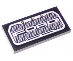 Tile 2 x 4 with Silver 'FORD' Truck / Car Honeycomb Grille on Black Background Pattern (Sticker) - Set 75875