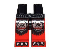 Hips and Red Legs with Silver Belt, Round Monster Face Emblems and Claws and Black Fur Pattern