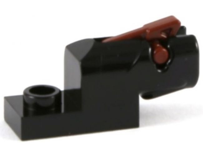 Projectile Launcher 1 x 2 Mini Blaster / Shooter with Reddish Brown Trigger (15403 / 15392)