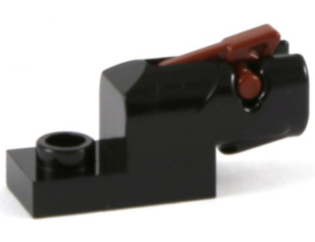 Projectile Launcher 1 x 2 Mini Blaster / Shooter with Reddish Brown Trigger (15403 / 15392)