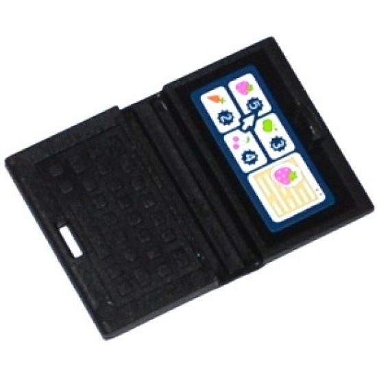 Minifigure, Utensil Computer Laptop with Strawberries, Apple, Carrot, Cherries and Numbers 5, 3, 2, 4 Pattern (Sticker) - Set 41108